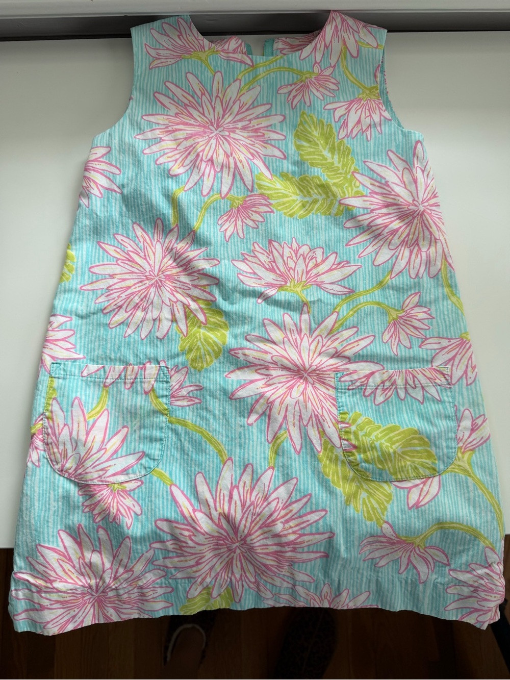 Lilly Pulitzer Aqua, Pink and Lime Floral Shift Dress
